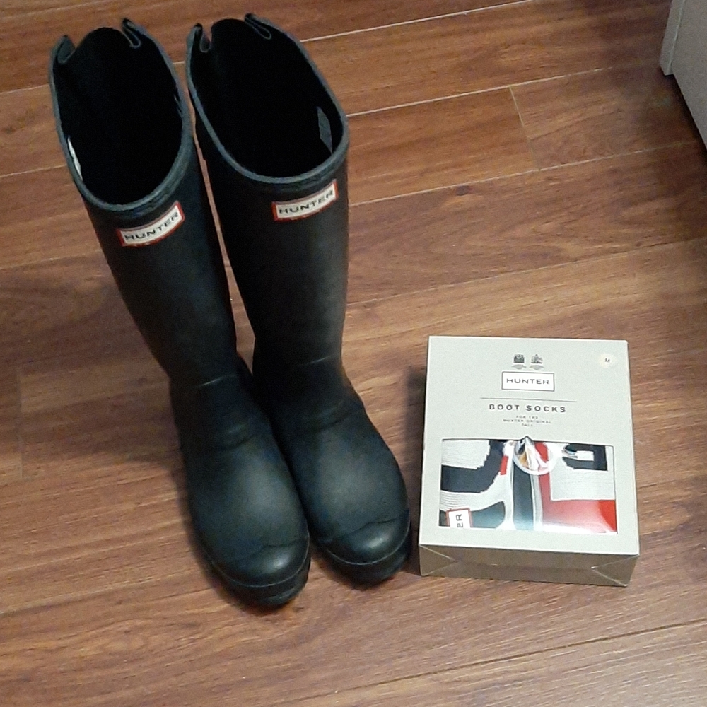 Hunter Rainboots Matte Black Size 6
